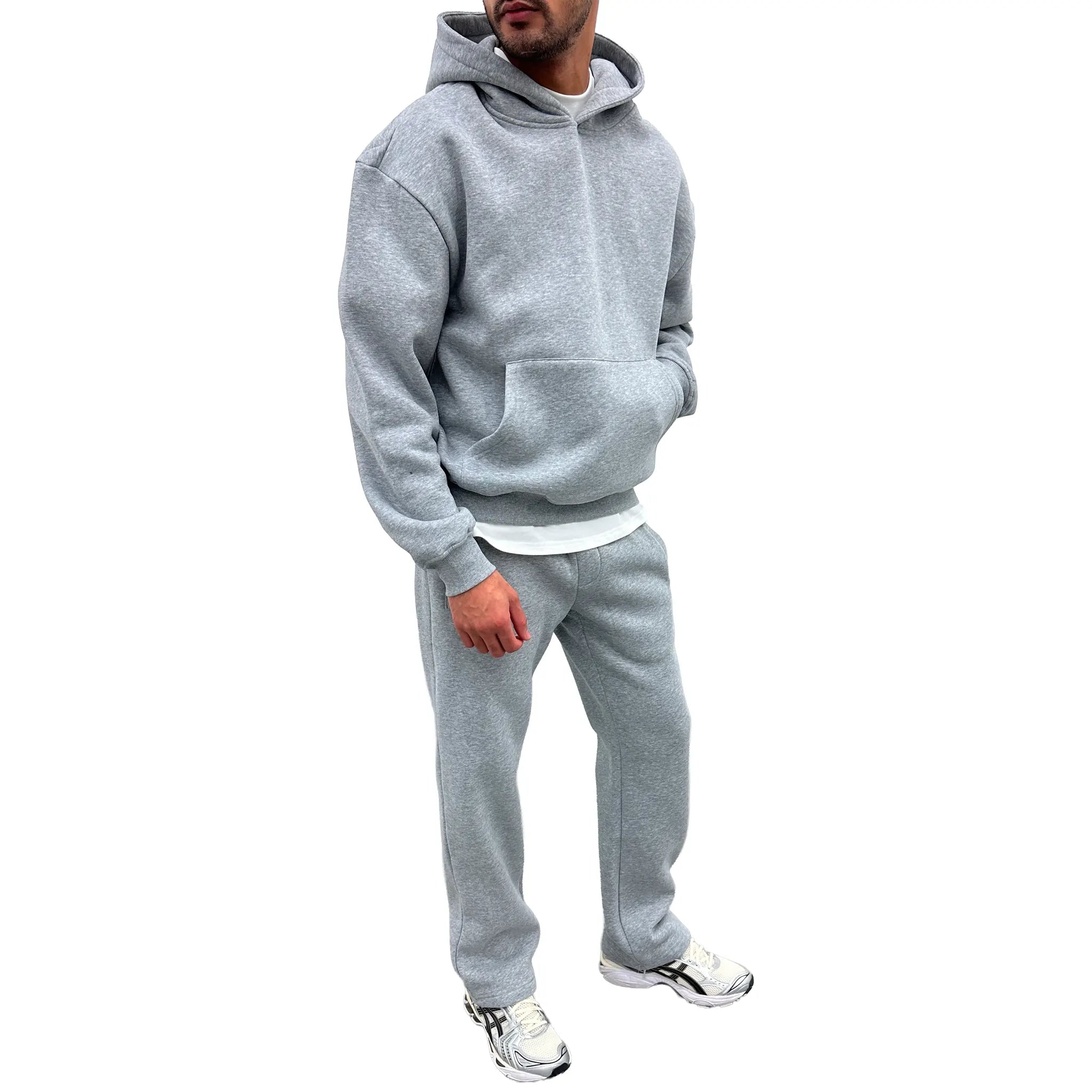 Front Side View of Preloved - SIARR Essential Light Grey Hoodie